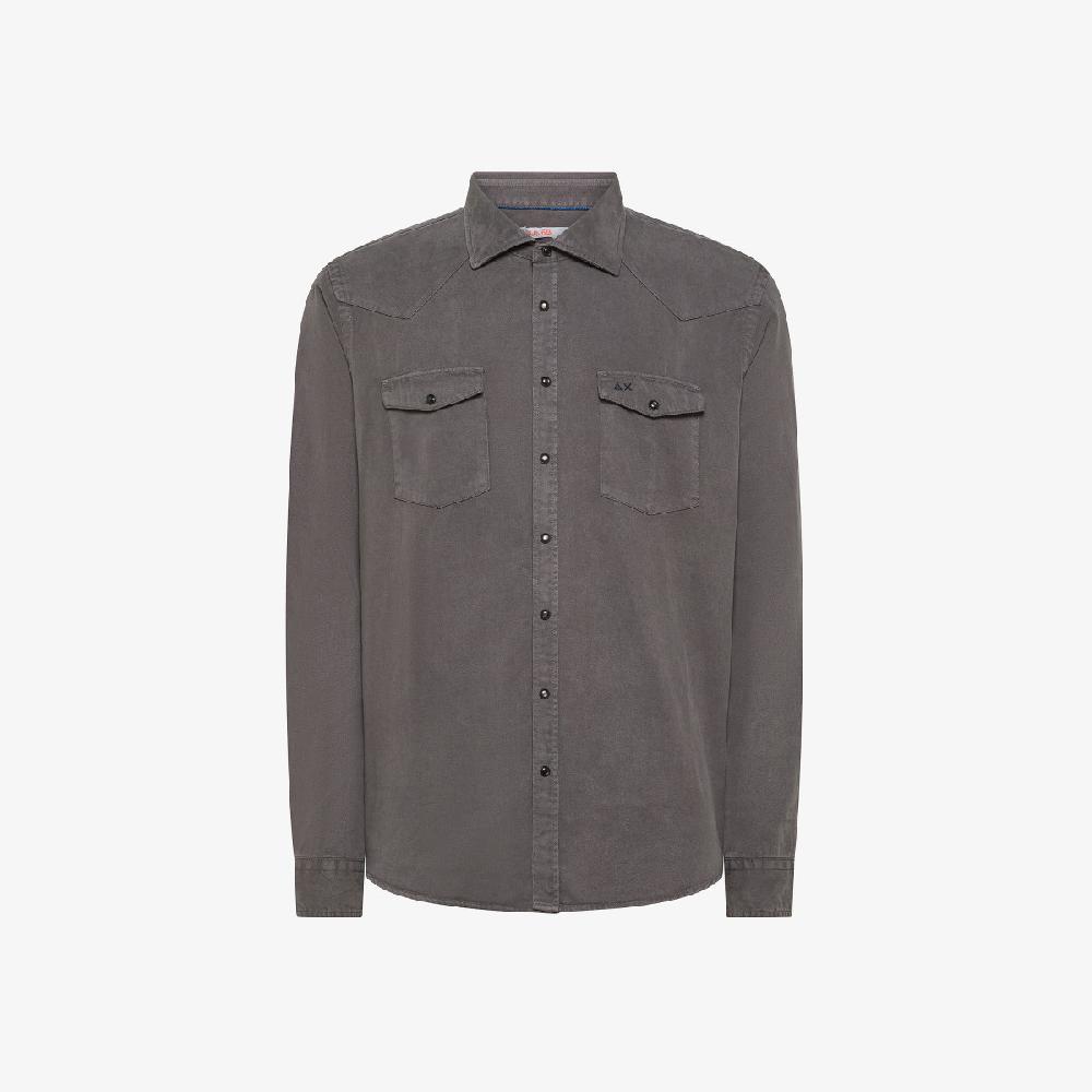 Sun 68 Camicia In Gabardina Di Cotone - Uomo
