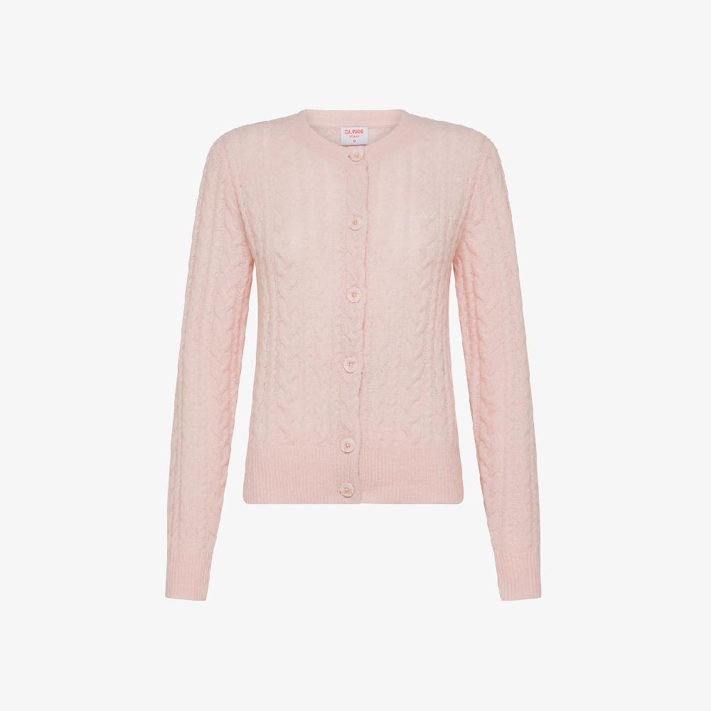 Sun 68 Cardigan In Lana E Alpaca A Trecce - Donna