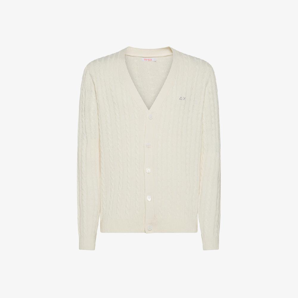 Sun 68 Cardigan In Lana E Cashmere A Trecce - Uomo