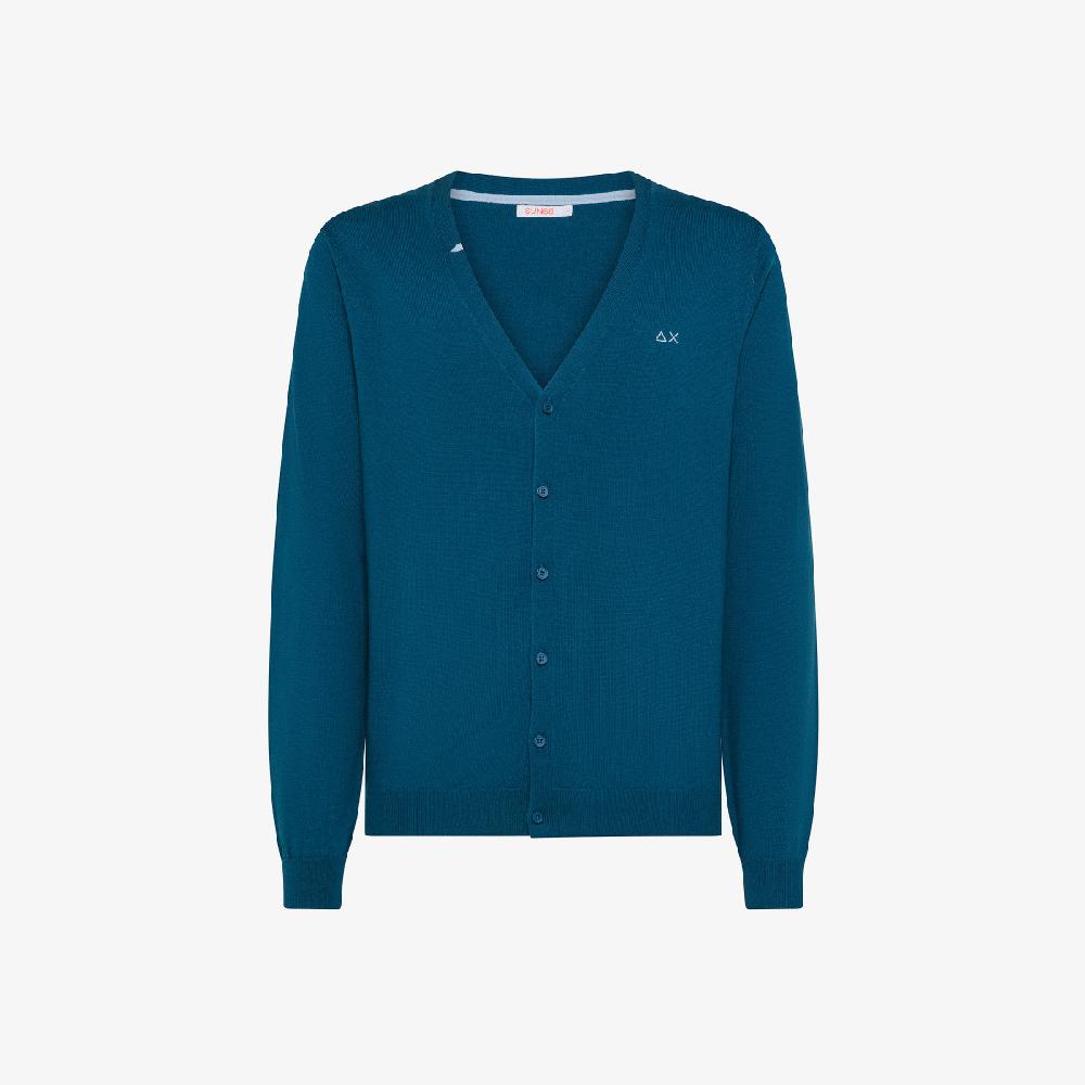 Sun 68 Cardigan In Lana E Cotone - Uomo
