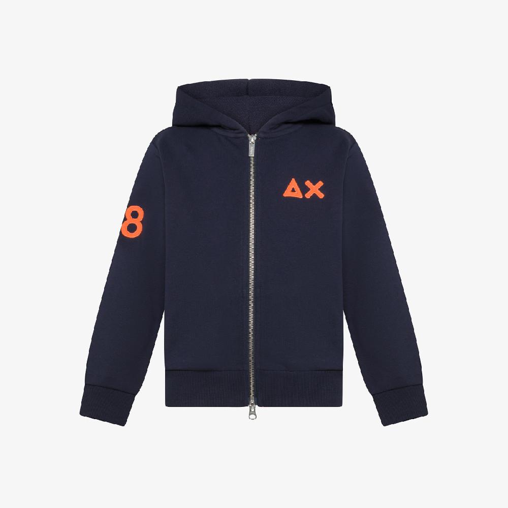 Sun 68 Felpa In Cotone Con Cappuccio E Zip - Bambino