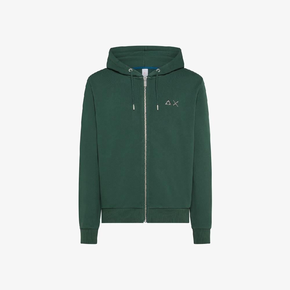 Sun 68 Felpa In Cotone Con Cappuccio E Zip - Uomo
