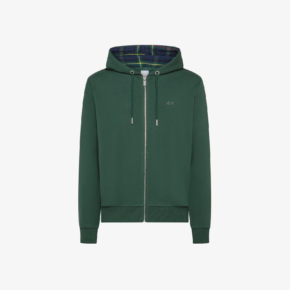 Sun 68 Felpa In Cotone Con Cappuccio E Zip - Uomo