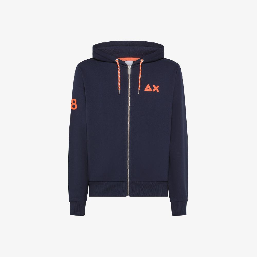 Sun 68 Felpa In Cotone Con Cappuccio E Zip - Uomo