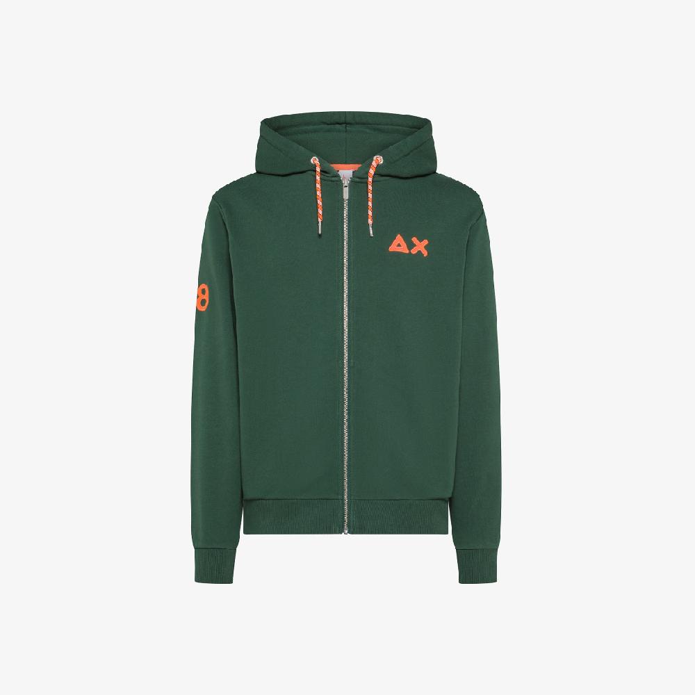 Sun 68 Felpa In Cotone Con Cappuccio E Zip - Uomo