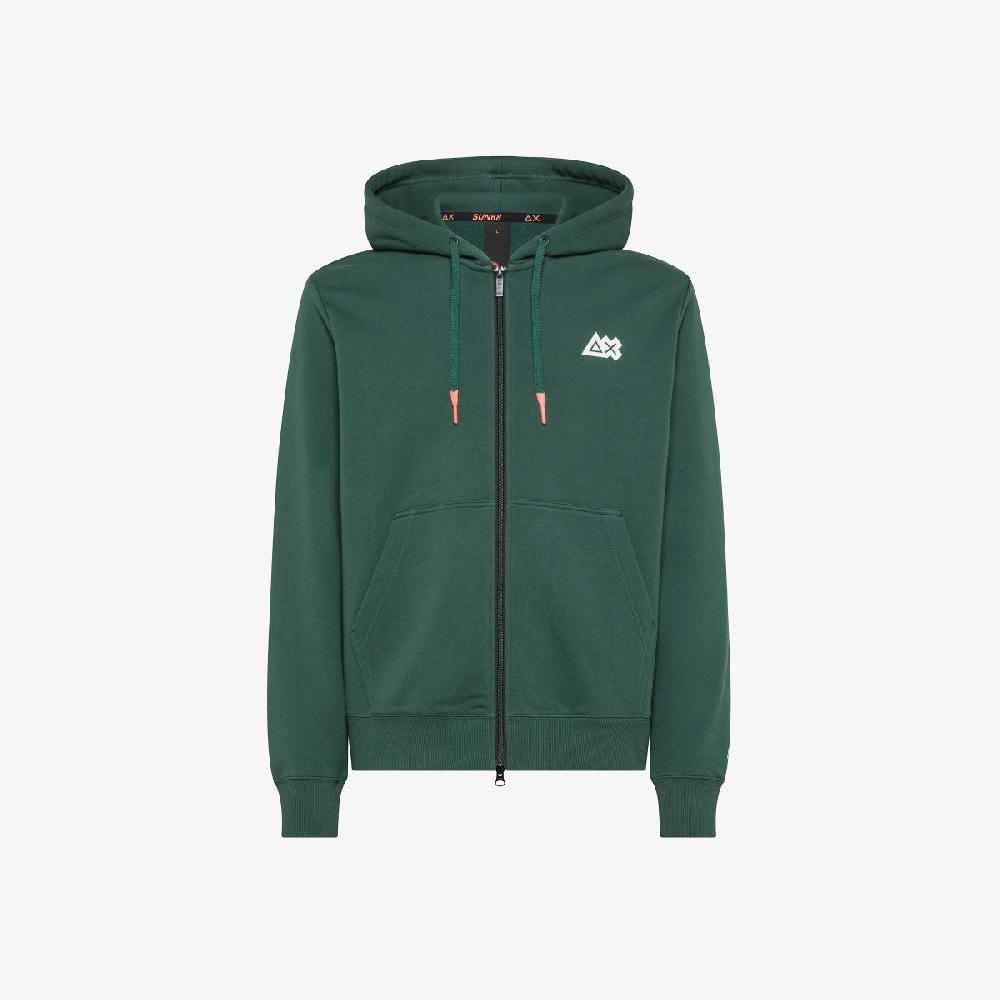 Sun 68 Felpa In Cotone Con Cappuccio E Zip - Uomo