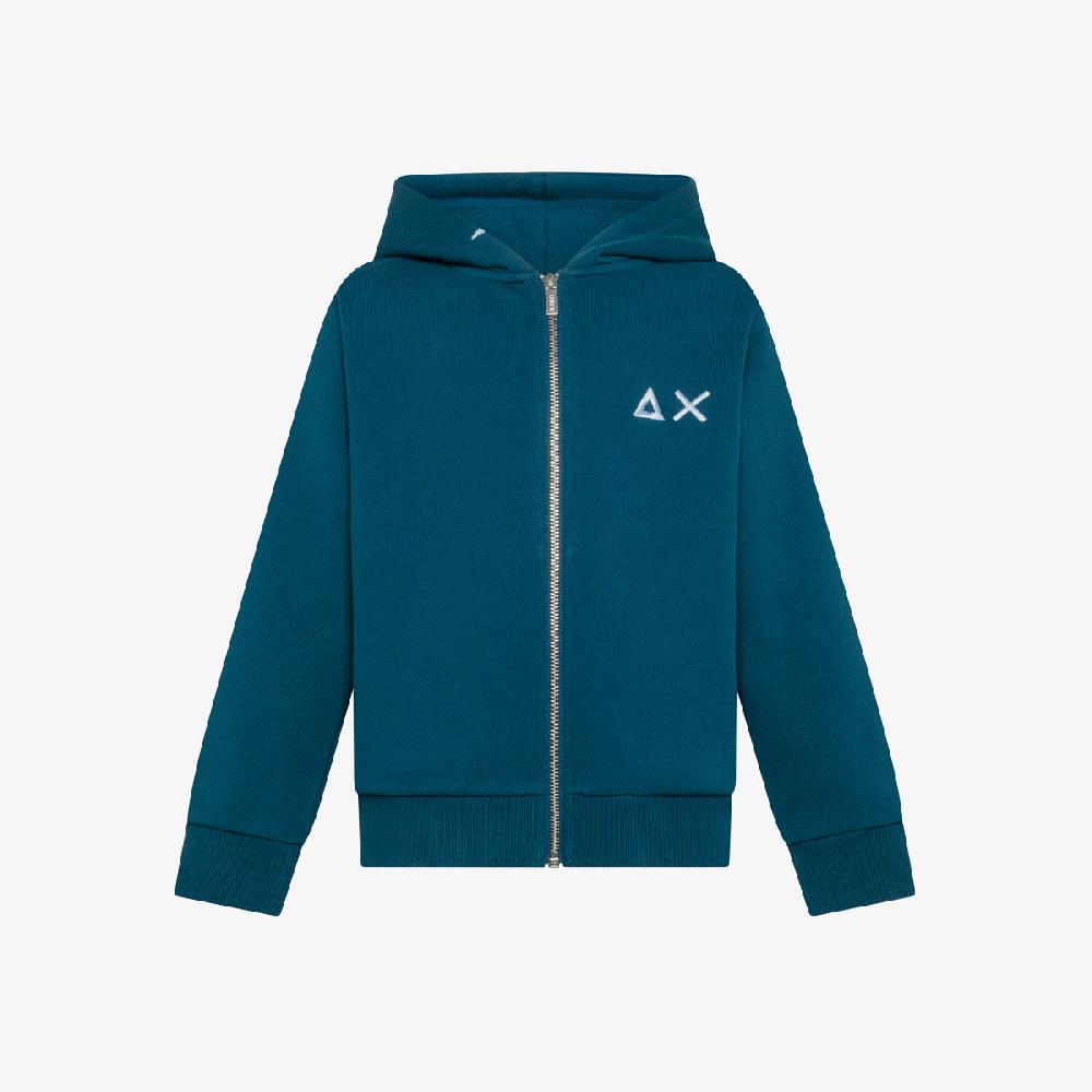 Sun 68 Felpa In Cotone Con Zip E Cappuccio - Bambino