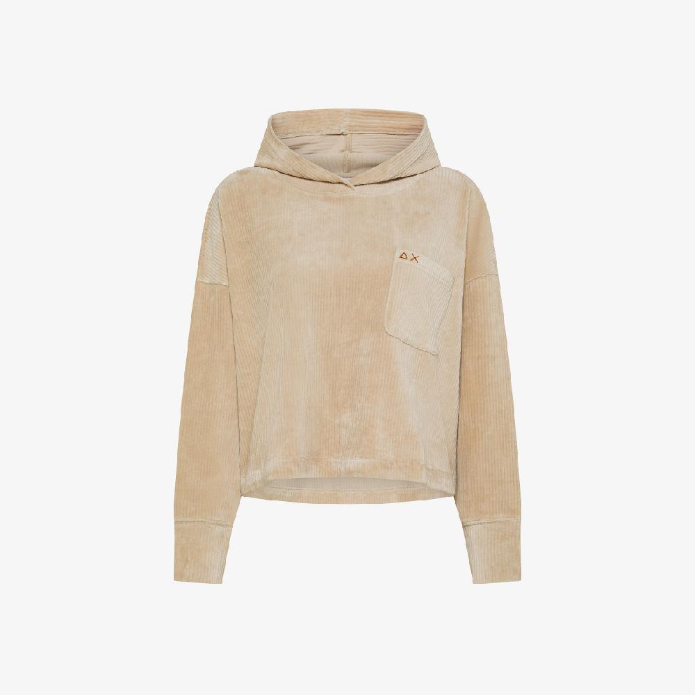 Sun 68 Felpa In Velluto Con Cappuccio - Donna