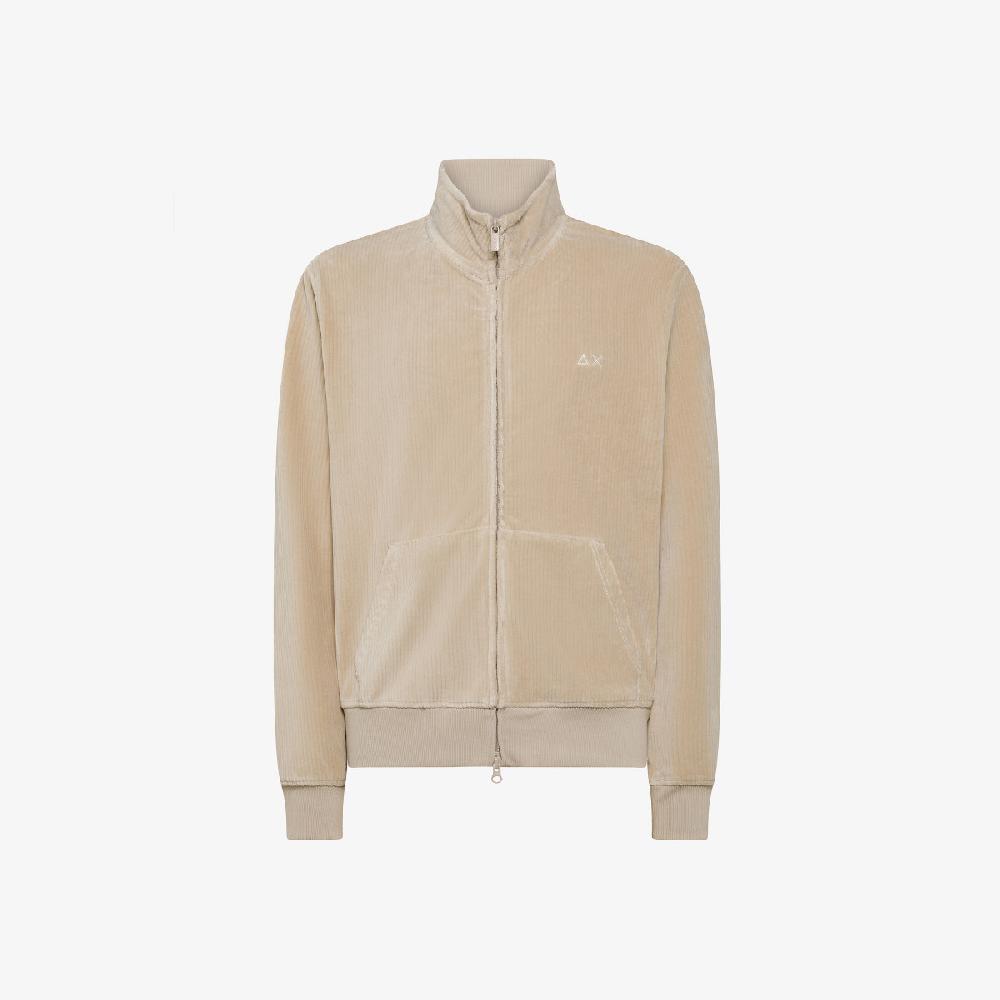 Sun 68 Felpa In Velluto Di Cotone Con Zip - Uomo