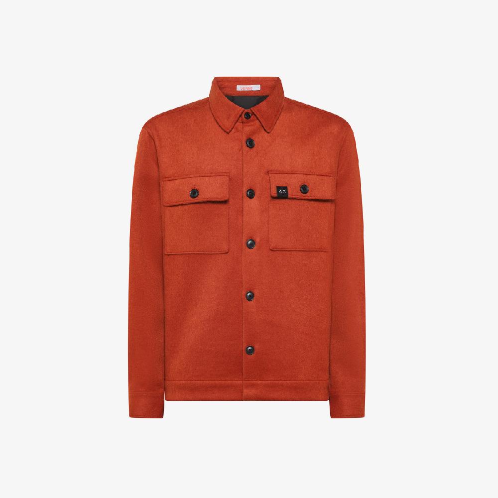 Sun 68 Giacca Overshirt In Lana - Uomo