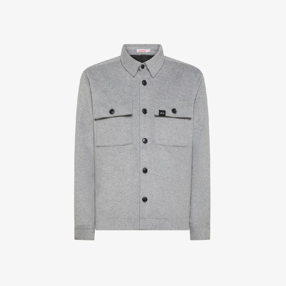 Sun 68 Giacca Overshirt In Lana - Uomo