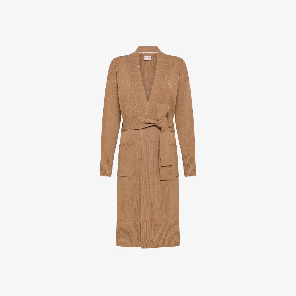 Sun 68 Long Cardigan Solid L/s - Donna