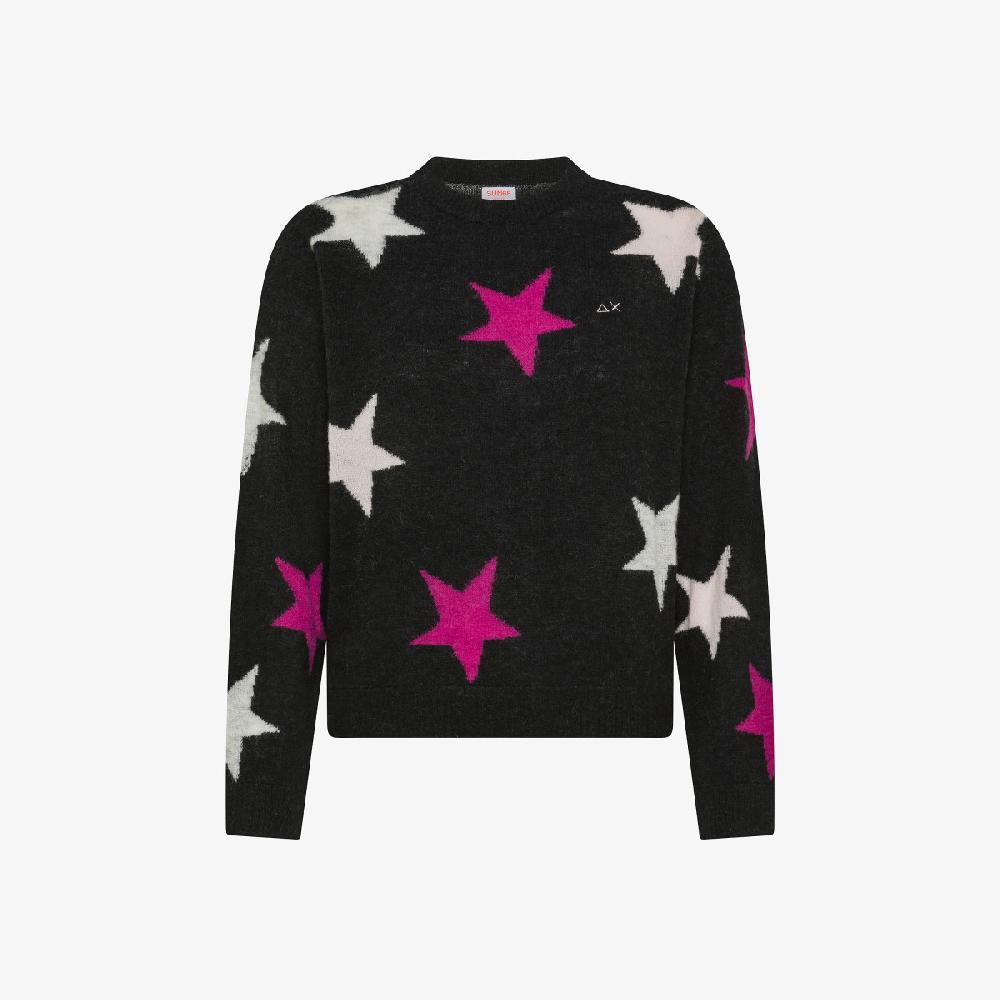 Sun 68 Maglia A Stelle Jacquard - Donna