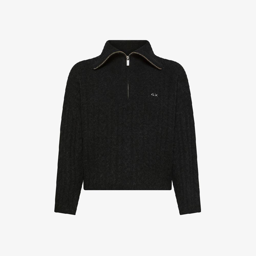 Sun 68 Maglia In Lana E Alpaca Con Zip - Donna