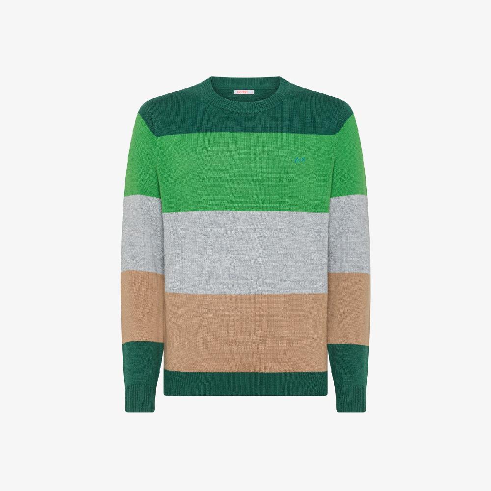 Sun 68 Maglia In Lana E Cashmere A Righe - Uomo