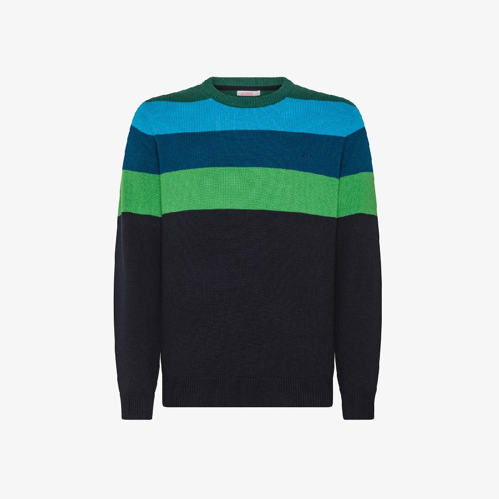 Sun 68 Maglia In Lana E Cashmere A Righe - Uomo