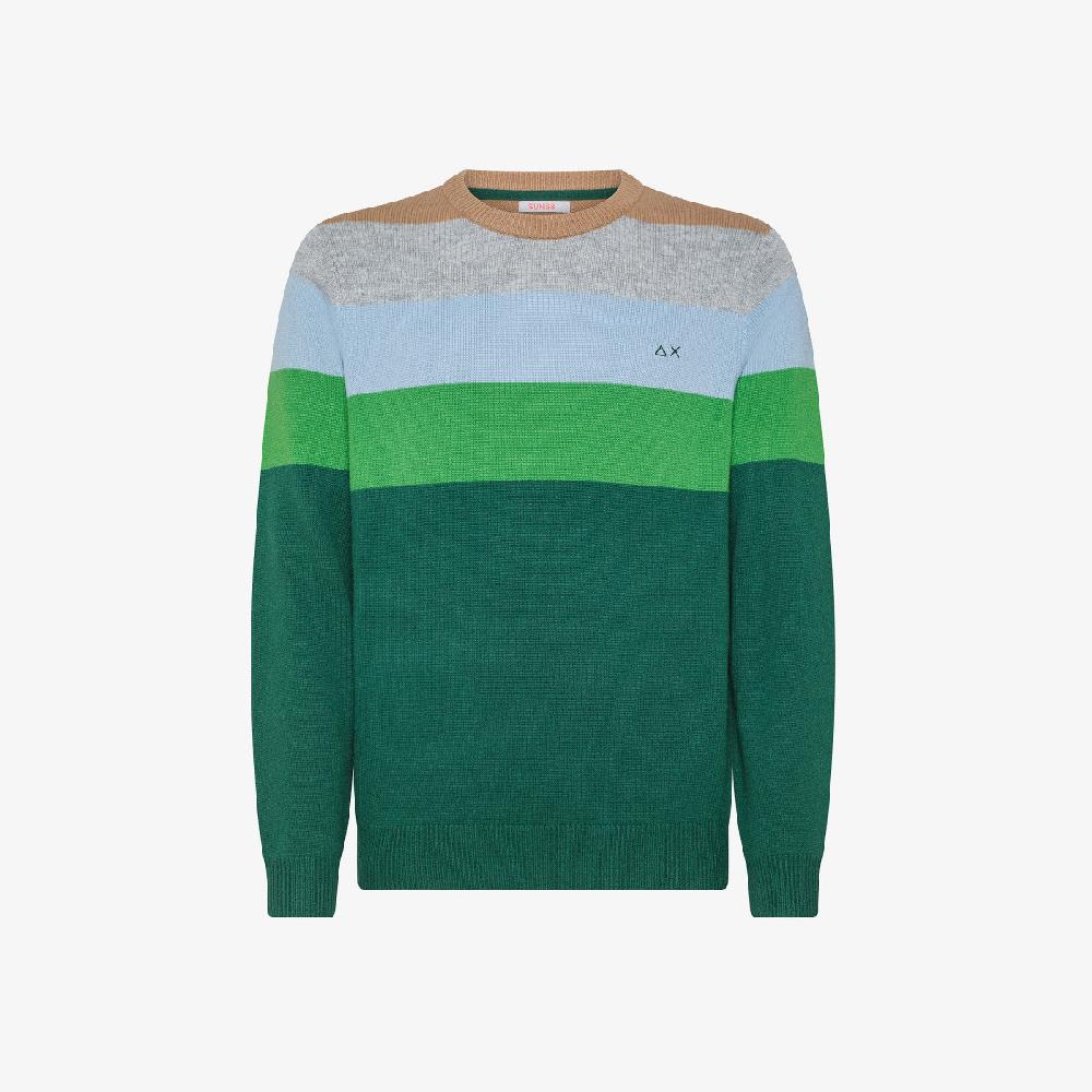 Sun 68 Maglia In Lana E Cashmere A Righe - Uomo