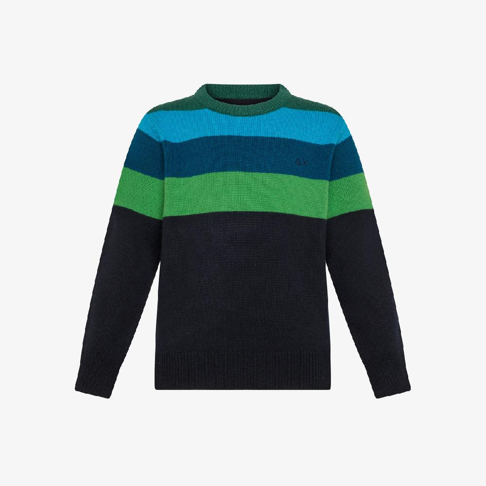 Sun 68 Maglia In Lana E Cashmere Con Righe - Bambino