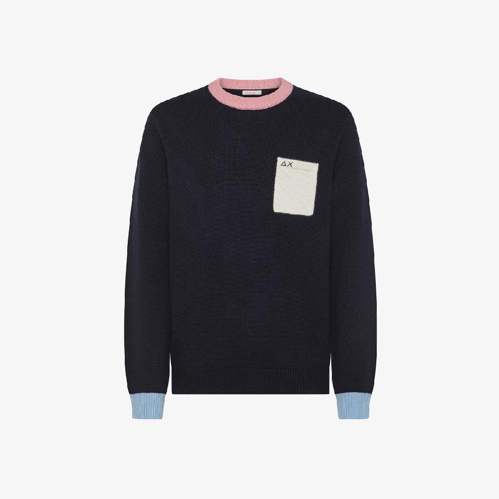 Sun 68 Maglia In Lana E Cashmere Con Taschino - Uomo