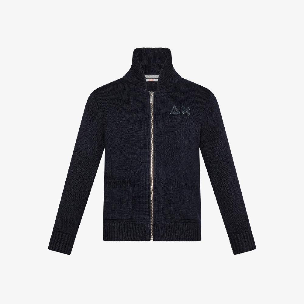 Sun 68 Maglia In Lana E Cashmere Con Zip - Bambino