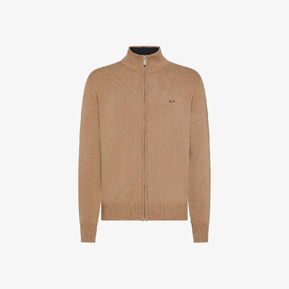 Sun 68 Maglia In Lana E Cashmere Con Zip - Uomo