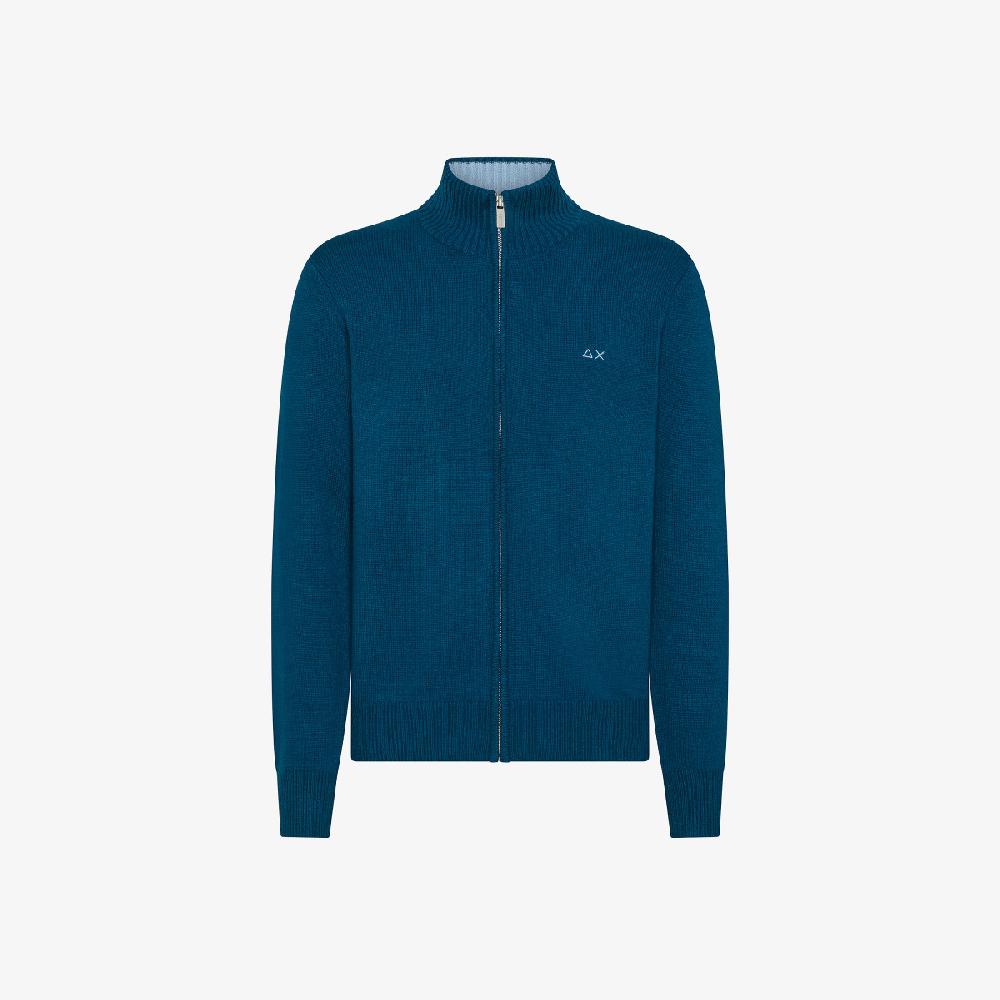 Sun 68 Maglia In Lana E Cashmere Con Zip - Uomo