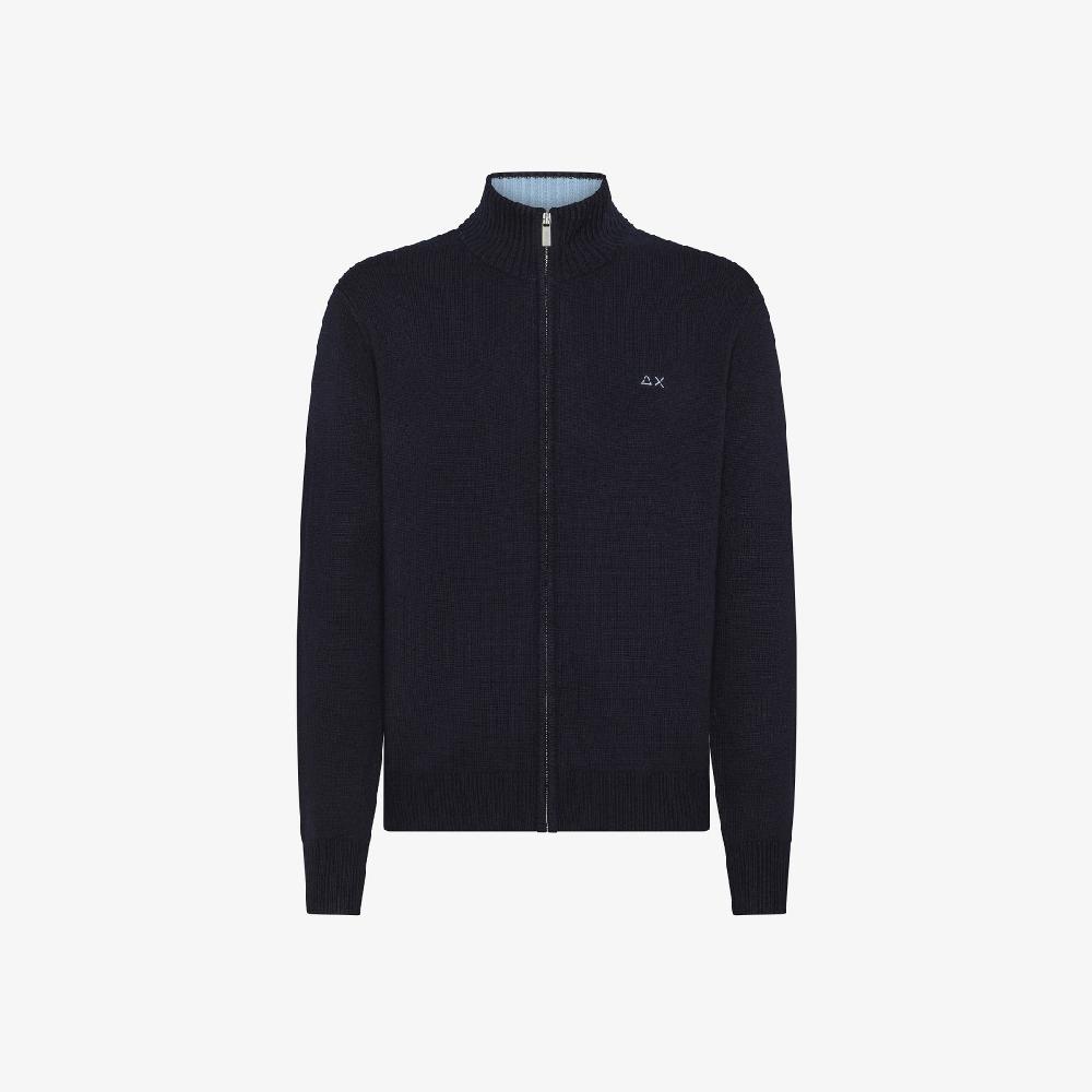 Sun 68 Maglia In Lana E Cashmere Con Zip - Uomo