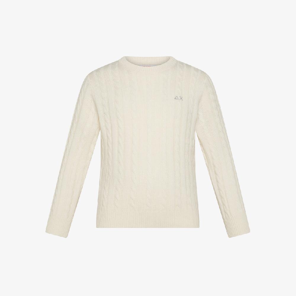 Sun 68 Maglia In Lana E Cotone A Trecce - Bambino