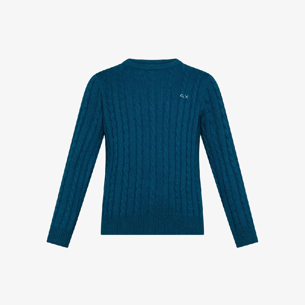 Sun 68 Maglia In Lana E Cotone A Trecce - Bambino