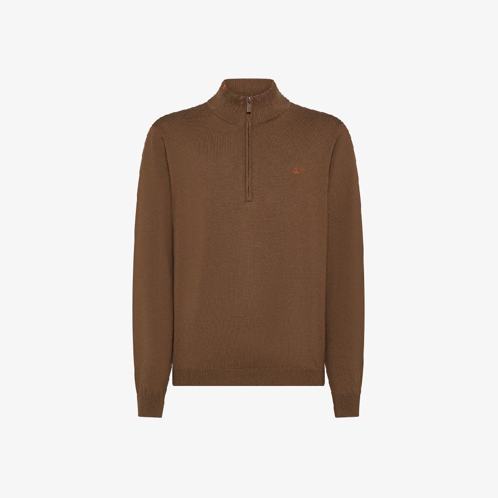 Sun 68 Maglia In Lana E Cotone Con Zip - Uomo