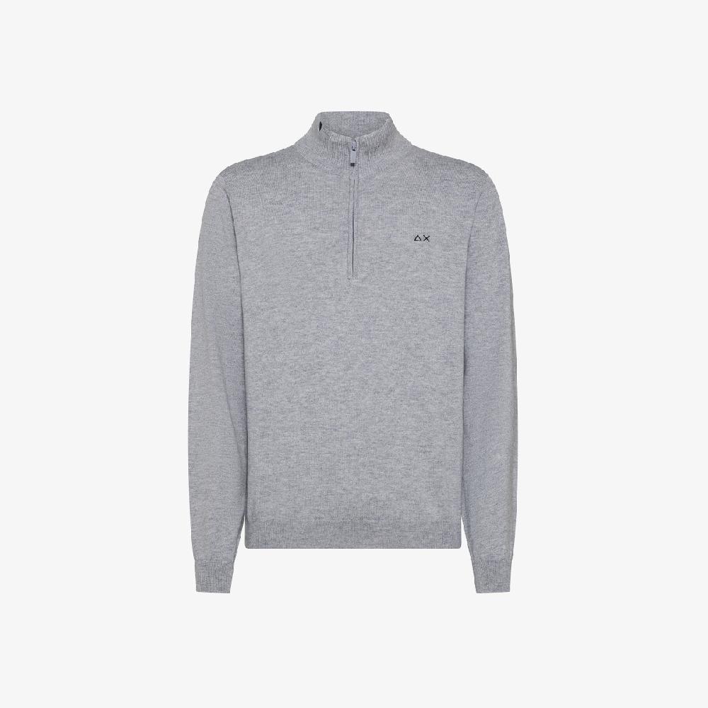 Sun 68 Maglia In Lana E Cotone Con Zip - Uomo