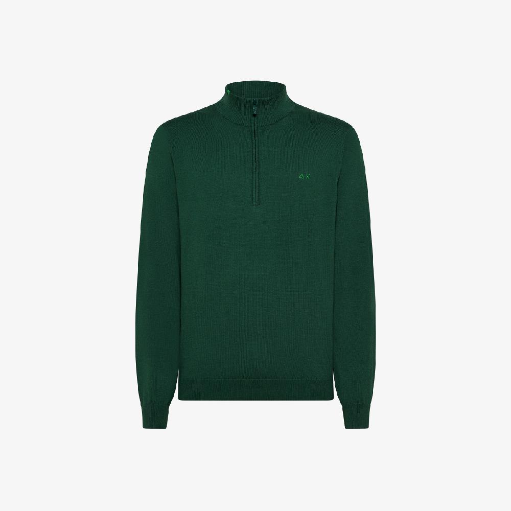 Sun 68 Maglia In Lana E Cotone Con Zip - Uomo