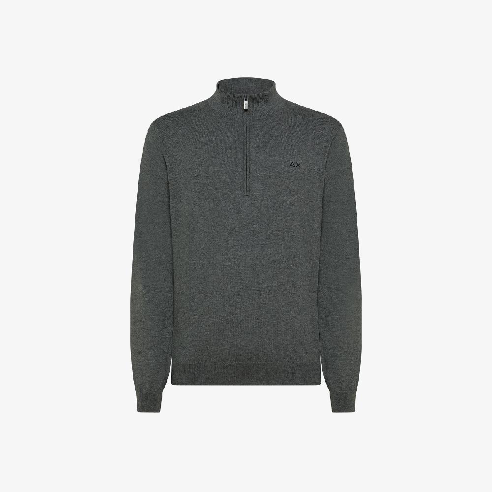 Sun 68 Maglia In Lana E Cotone Con Zip - Uomo