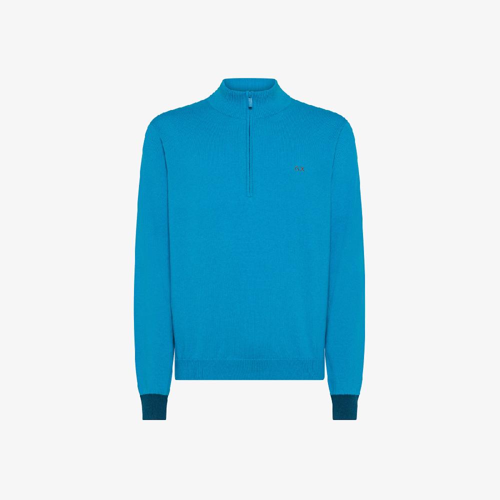 Sun 68 Maglia In Lana E Cotone Con Zip - Uomo