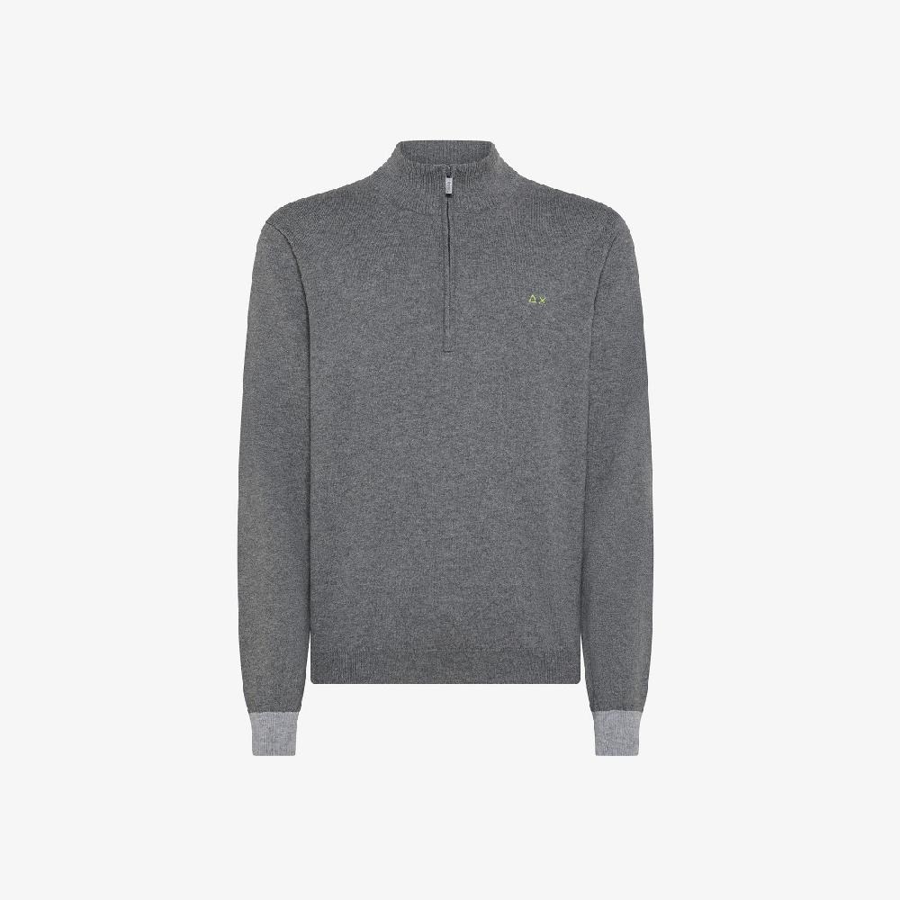 Sun 68 Maglia In Lana E Cotone Con Zip - Uomo