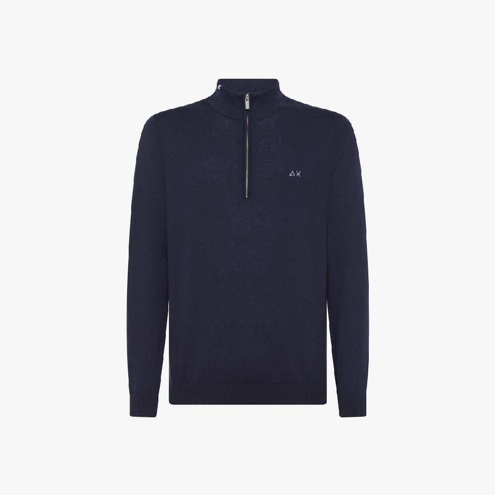 Sun 68 Maglia In Lana E Cotone Con Zip - Uomo