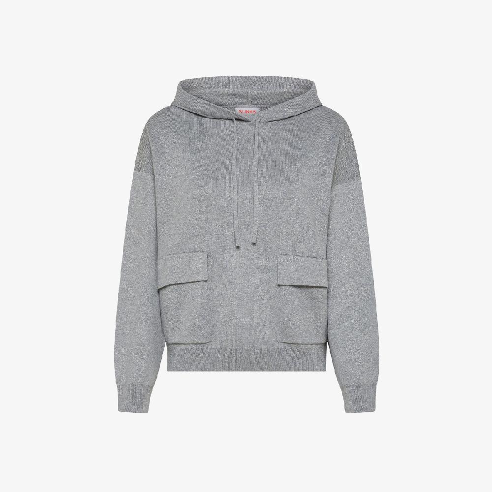 Sun 68 Maglia In Misto Lana Con Cappuccio - Donna