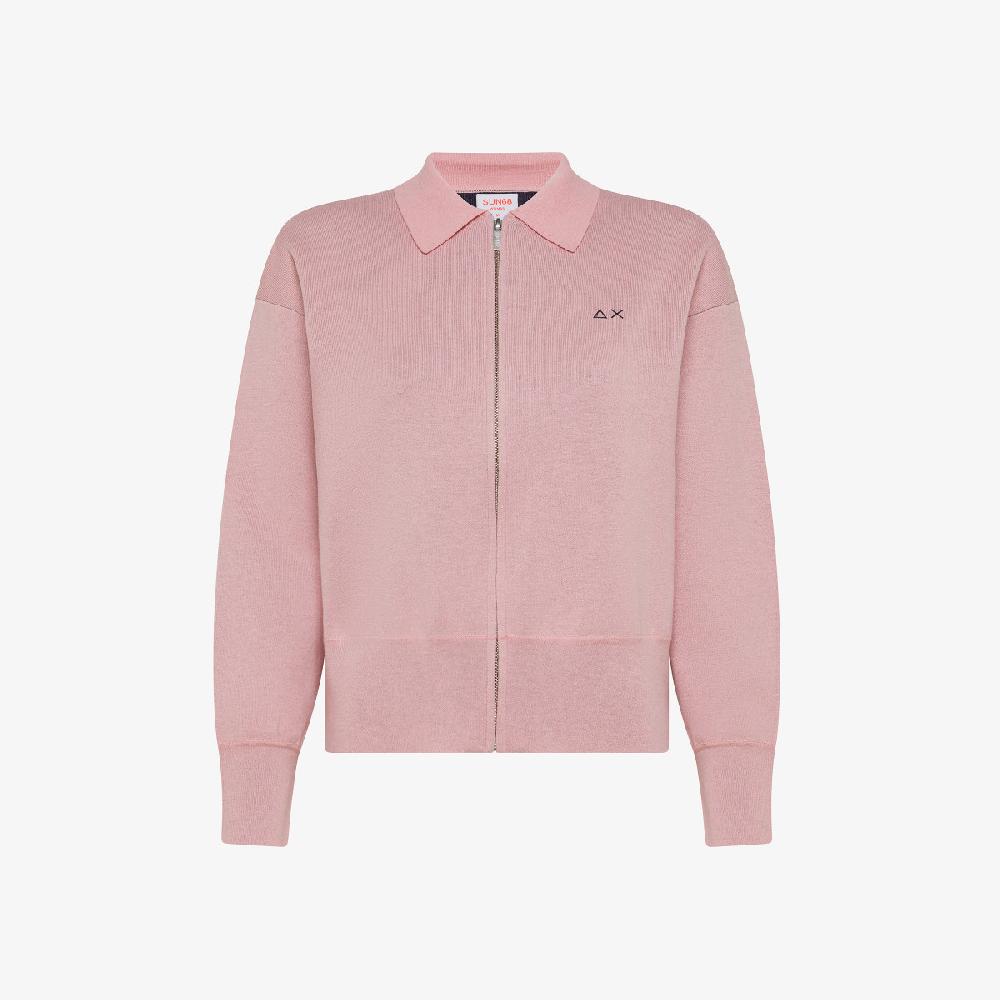 Sun 68 Maglia In Misto Lana Con Zip - Donna