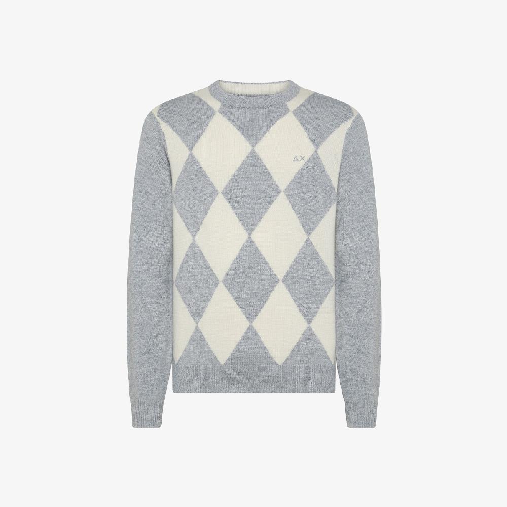 Sun 68 Maglia Jacquard In Lana E Cashmere - Uomo