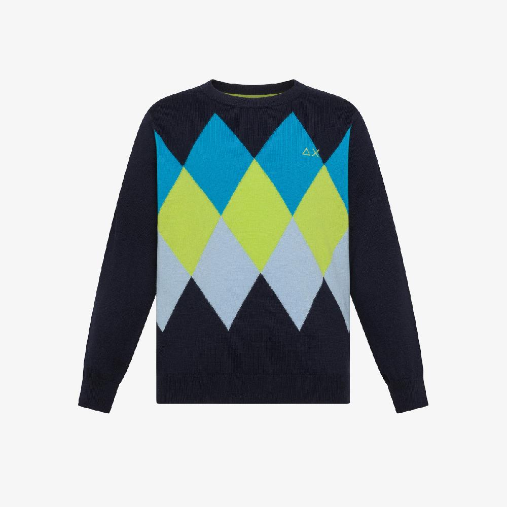 Sun 68 Maglia Jacquard In Lana E Cotone - Bambino