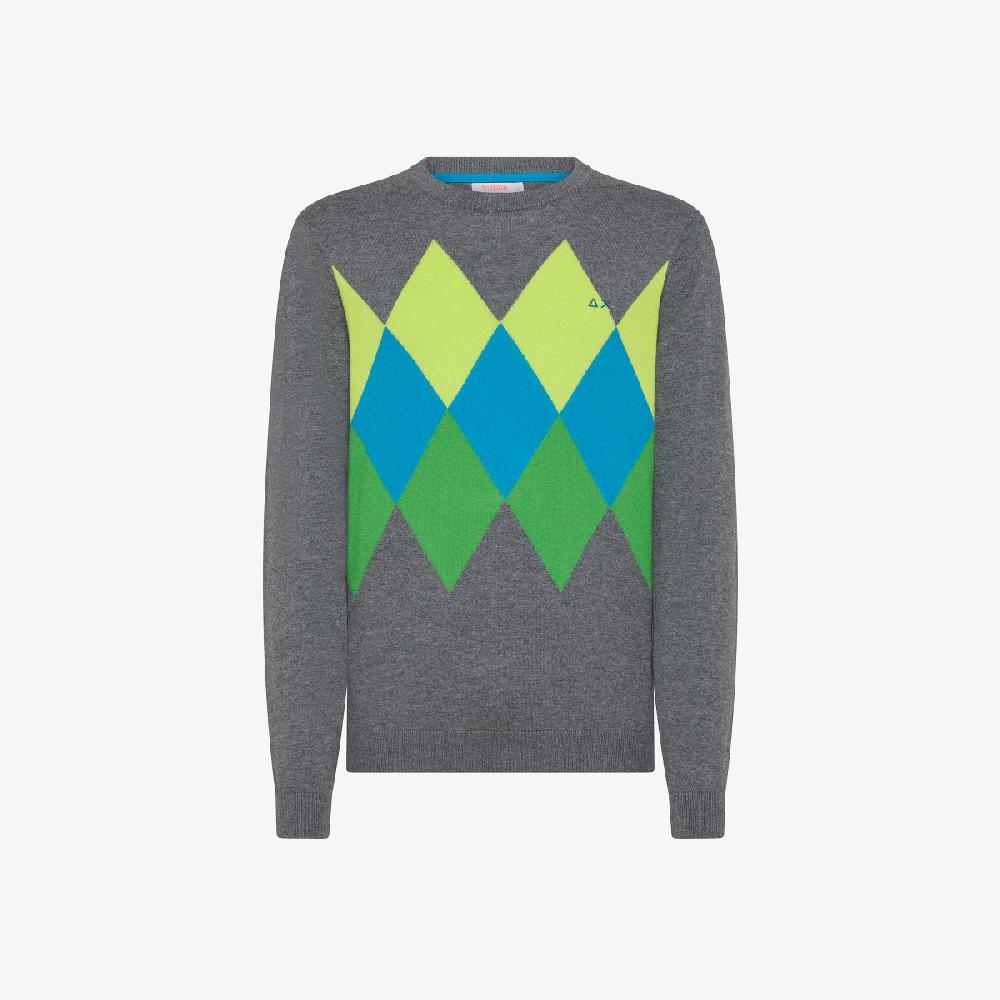 Sun 68 Maglia Jacquard In Lana E Cotone - Uomo