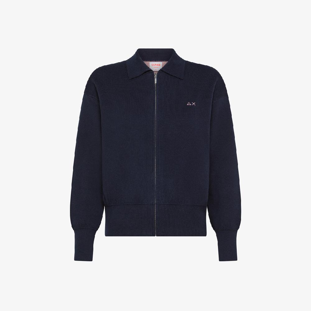 Sun 68 Polo Zip Knit Punto Milano - Donna