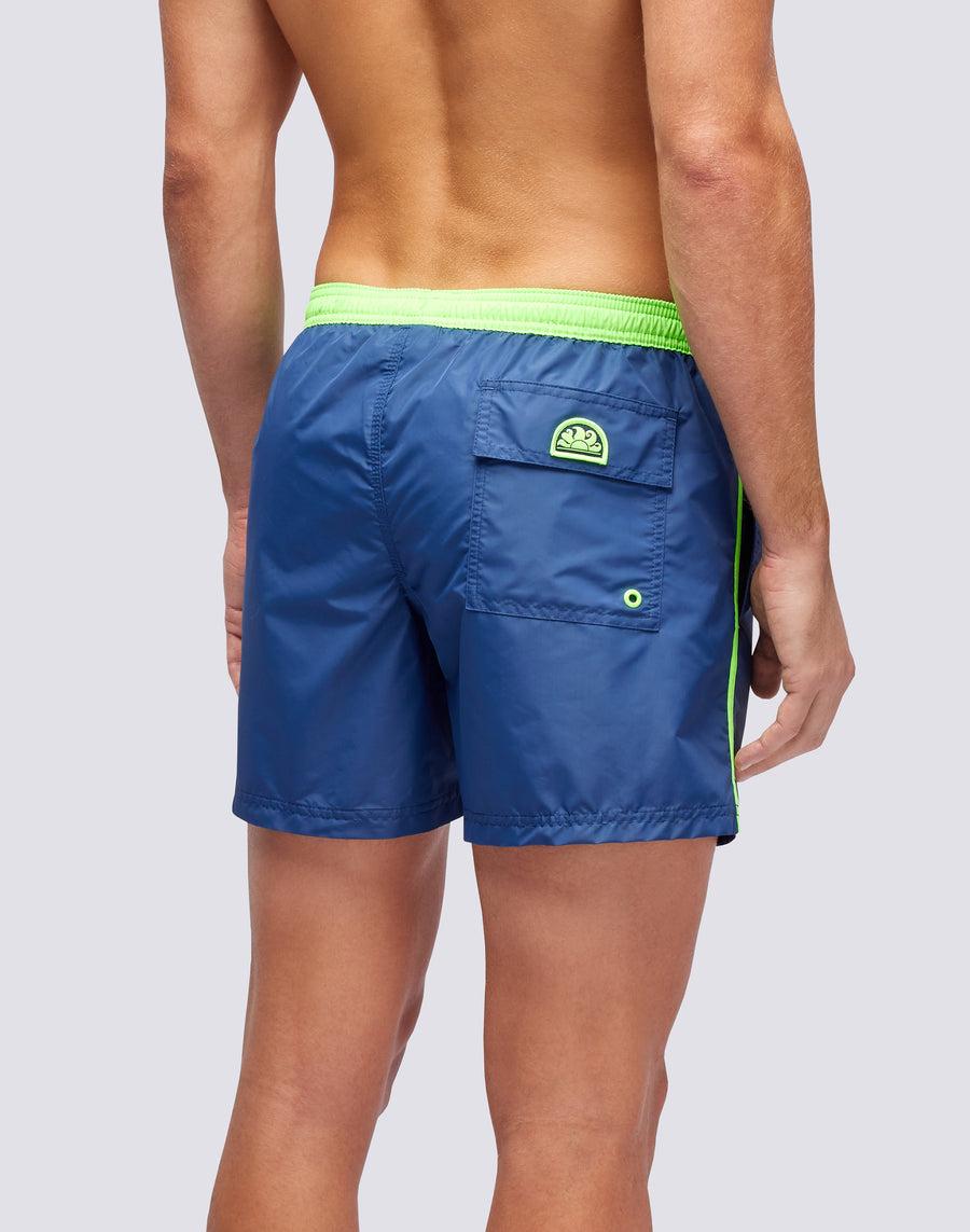 Sundek COSTUME CORTO VITA ELASTICATA ICONIC TAFFETA CON PIPING A CONTRASTO M732bdta100-00701