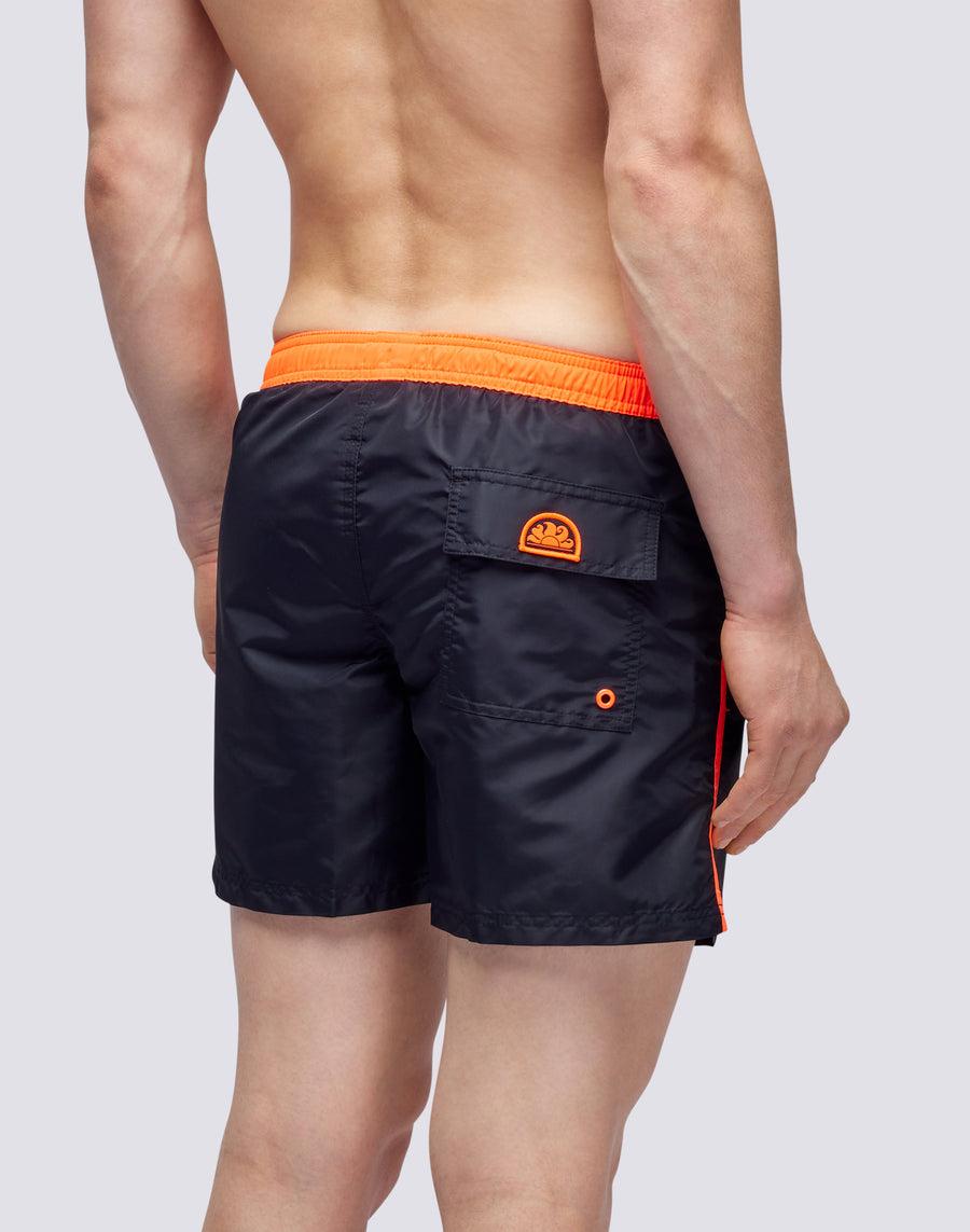 Sundek COSTUME CORTO VITA ELASTICATA ICONIC TAFFETA CON PIPING A CONTRASTO M732bdta100-00401