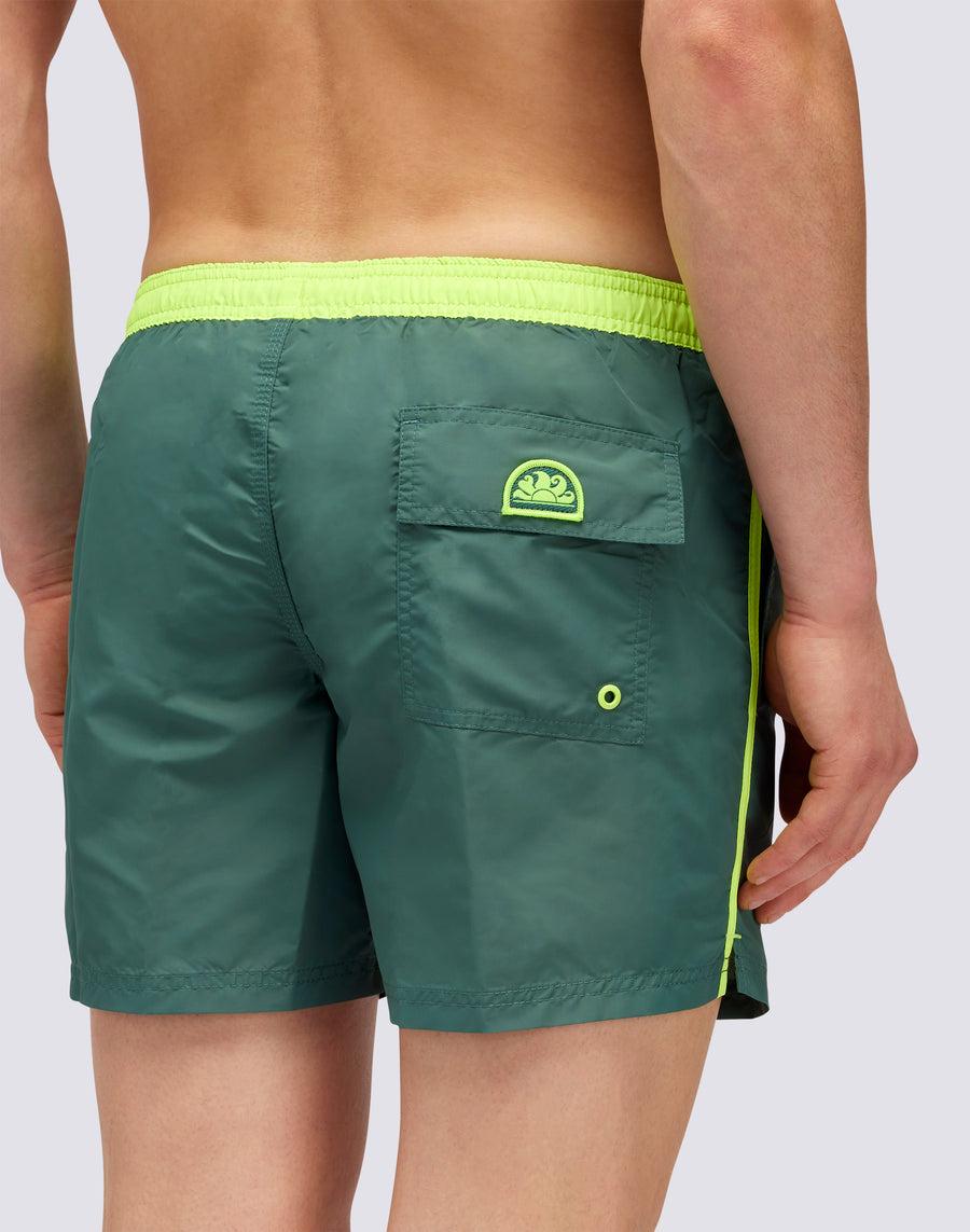 Sundek COSTUME CORTO VITA ELASTICATA ICONIC TAFFETA CON PIPING A CONTRASTO M732bdta100-a1601