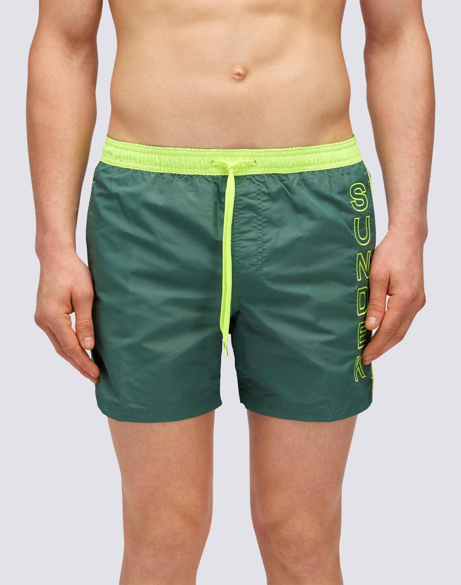 Sundek COSTUME CORTO VITA ELASTICATA ICONIC TAFFETA CON PIPING A CONTRASTO m732bdta100-a1601