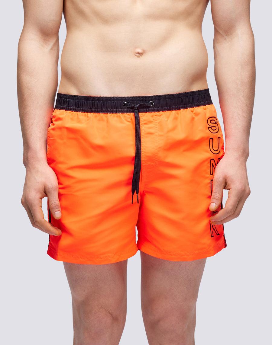 Sundek COSTUME CORTO VITA ELASTICATA ICONIC TAFFETA CON PIPING A CONTRASTO m732bdta100-04701