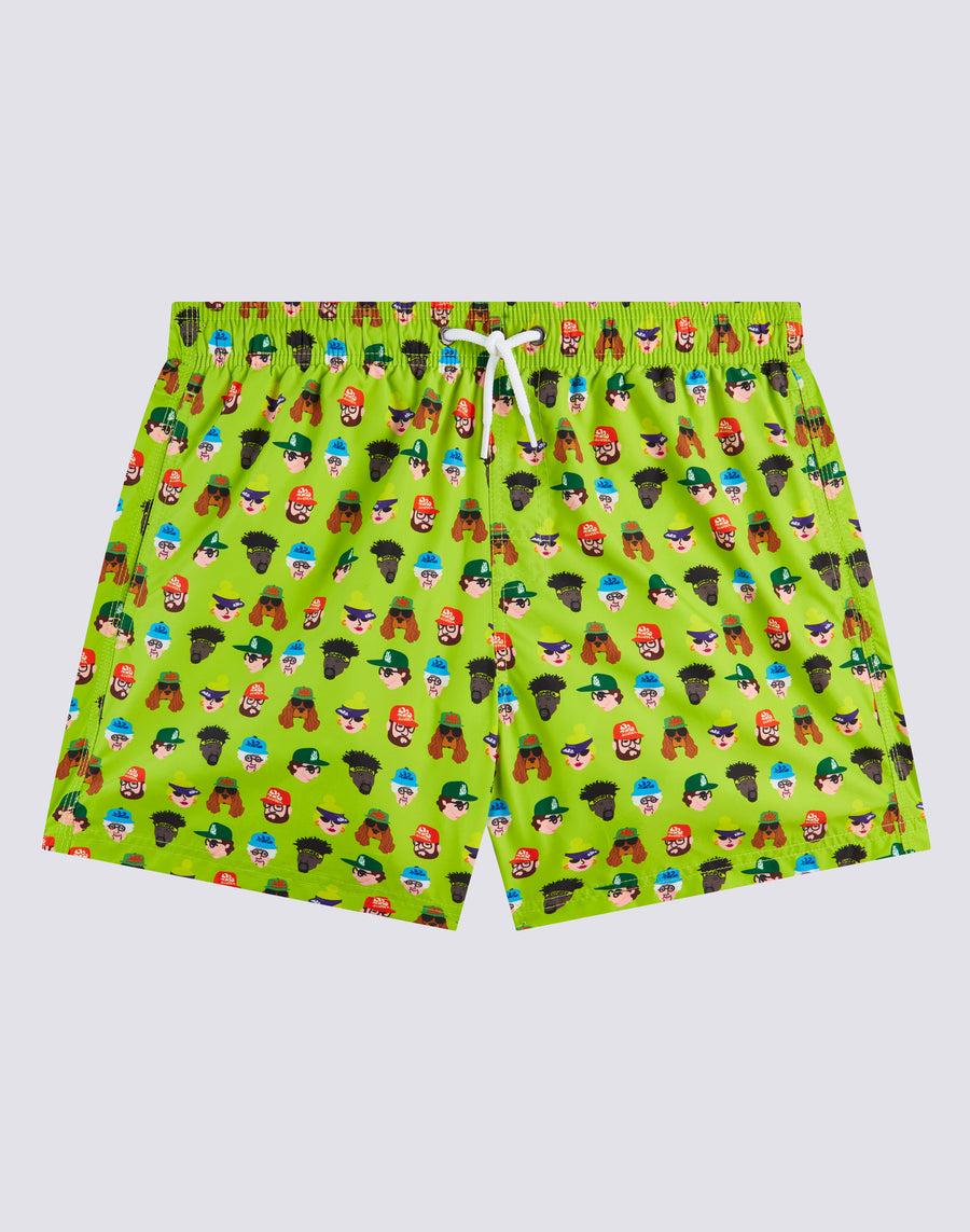 Sundek Costume Da Bagno Corto A Vita Elasticata Microstampa Guess Who M633bdrt4by-066by