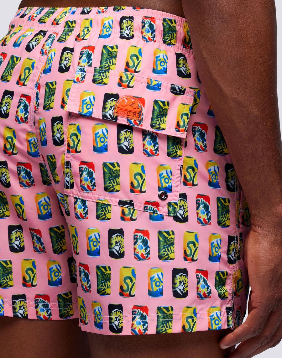 Sundek Costume Da Bagno Corto A Vita Elasticata Microstampa Color Plinking M633bdrt46b-0046b