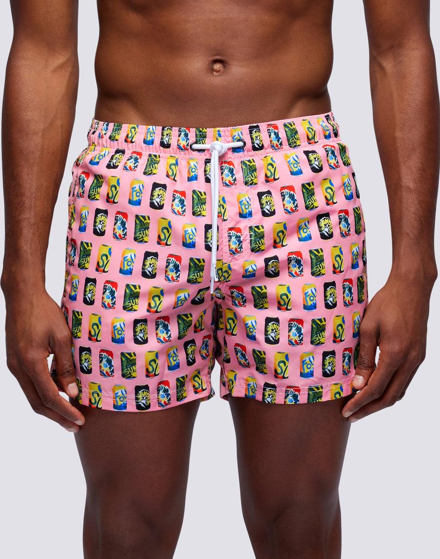 Sundek costume da bagno corto a vita elasticata microstampa color plinking m633bdrt46b-0046b